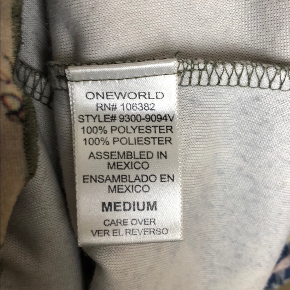 Oneworld Soft Long Sleeve Floral Casual Top Size M - Picture 7 of 7